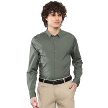 Camisa de Hombre de Calvin Klein Azul de Cuello Abierto y Manga Larga