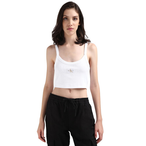 Calvin Klein Calvin Klein Baumwolle Lycra Einfarbig Weiß Crop Top