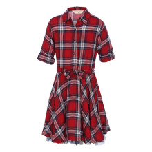 Vestido de Camisa Quadriculado para Meninas Gini & Jony (Vermelho_6-12 Meses)