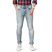 Jeans Slim Fit Azul em Algodão Poliéster Lycra para Homens