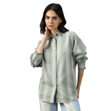Camisas de Manga Longa de Algodão Oversized High Star para Mulheres 50