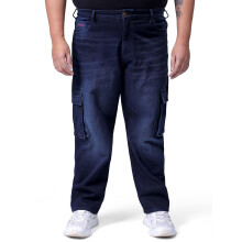 Hardsoda Ανδρικό Plus Size Σαλοπέτα Cargo (Σκούρο Μπλε_42)