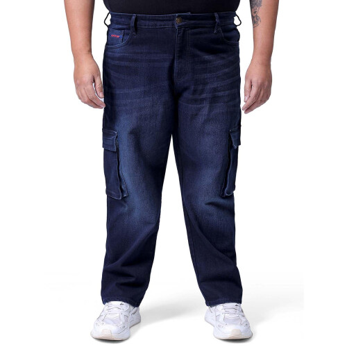 Hardsoda Ανδρικό Plus Size Σαλοπέτα Cargo (Σκούρο Μπλε_42)