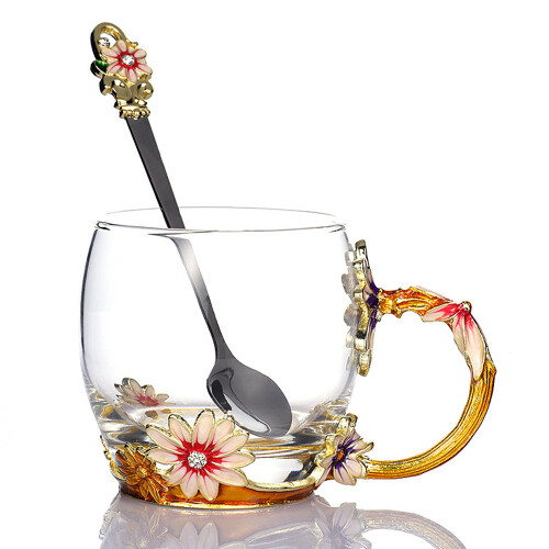 Γυάλινη κούπα Daisy Flower για υπέροχα δώρα, εξαιρετική συσκευασία, ανθεκτικό