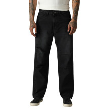 Jeans Hubberholme Masculinos em Algodão Lavado, Ajuste Solto, Cintura Média, 3 Preto