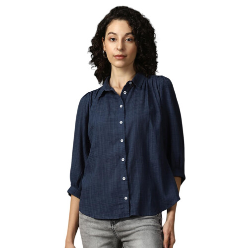 Camisas Femininas de Algodão Oversized com Colarinho Aberto e Mangas Longas