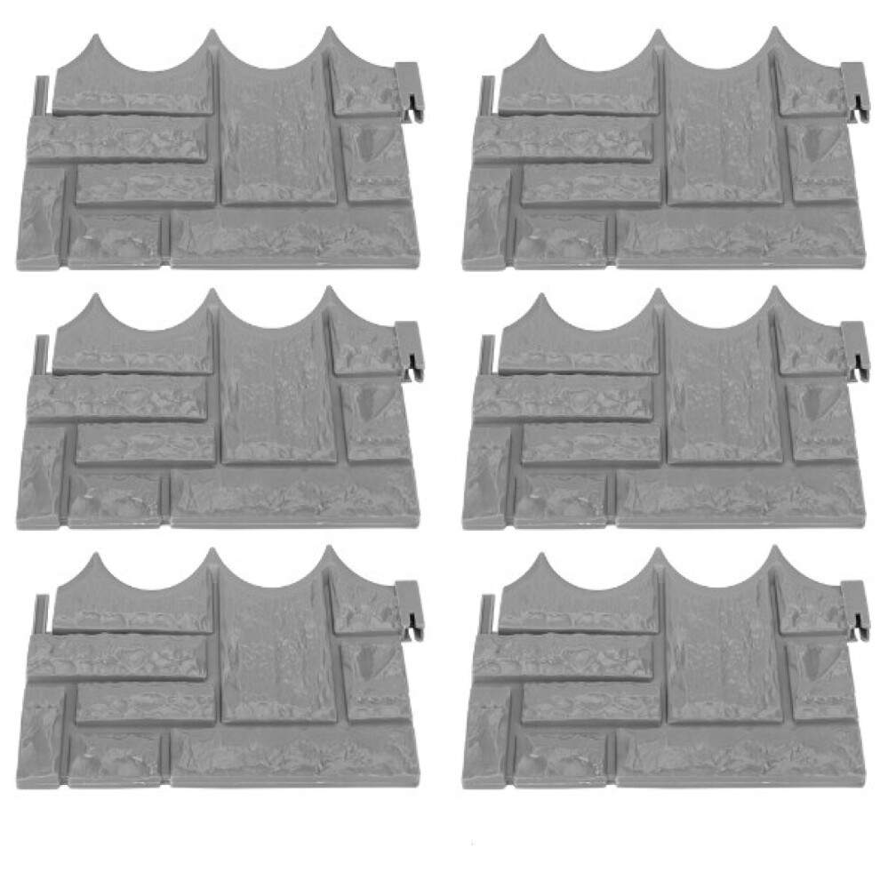 6Pcs Garden Simulated Brick Cement Fence Stone Mold Concrete Flower Courtyard Lawn Mould Maker 3545974779158