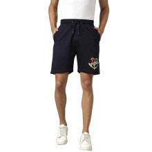 Free Authority Harry Potter Printed Regular Fit Navy Blue Ploycotton Shorts