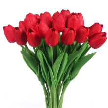 Balení 10 umělých tulipánů na ozdobu svatební kytice