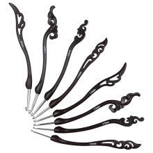 Ergonomische haaknaalden, unieke haakvorm voor een potloodachtige grip, soepele breinaalden, lichtgewicht en duurzaam aluminium garenmateria
