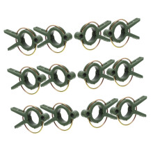 12pcs Tomato Plant Support Clips Green Reusable Plastic Garden Trellis Clamps for Stems and Vines