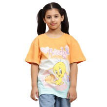 Kidsville Looney Tunes Gedrukt Relaxed Fit Multicolor T-shirt Voor Meisjes