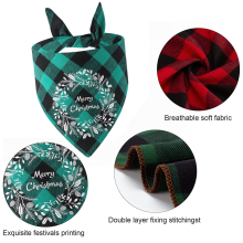 2er-Pack Weihnachts-Hundehalstücher mit Karomuster, Hunde- und Welpen-Festtagsschal, verstellbares, niedliches Hunde-Weihnachtsoutfit