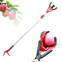 Fruit Picker Pole 4.37.5 ft Telescoping Long Reach Aluminum Fruit Harvester with Protective Claw Grip for Apple Mango