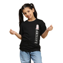 Kidsville Naruto Geprinte Zwarte T-shirt Voor Meisjes