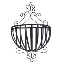 Black Iron Wall Mounted Plant Holder Rack, European Style Durable Flower Pot Shelf for Indoor Outdoor Decor