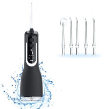 Oplaadbare, draadloze waterflosser met meerdere drukinstellingen voor een persoonlijke reinigingservaring.