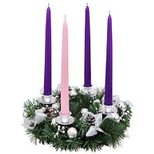 Vianočný adventný veniec - Adventné vence, sezónna dekorácia do stredu stola - Adventný svietnik a vianočné sviečky - Adventný kal