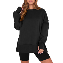 Damen-Kapuzenpullover in Übergröße, langärmeliger-Schwarz L