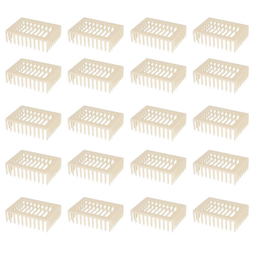 20 Pack Plastic Queen Rearing Box Set, Square Bee Cage for Easy Queen Handling and Beekeeping