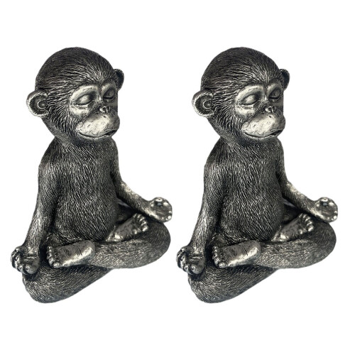 2 Stücke Harz Meditationen Affe Figur Garten Affe Dekore Statue