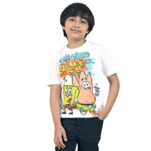 Kidsville Officiële Spongebob Squarepants Jongens Half Mouw T-Shirt Wit