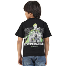 Kidsville Official One Piece Zoro Boys Half Sleeve Black Graphic T-Shirt