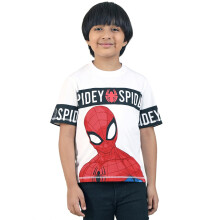 Kidsville Marvel Avengers Spiderman Boys Half Sleeve Round Neck T-Shirt White