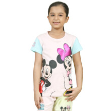 Kidsville Officiële Mickey & Friends Meisjes Half Mouw Ronde Hals Multicolor Graphic T-Shirts