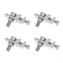 Solar Panel Mounting Brackets with Grounding Lugs, NickelPlated Aluminum Clamps for Roof Carport, 4 Pack