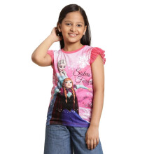 Kidsville Regular Fit Frozen Geprinte Roze T-shirt Voor Meisjes