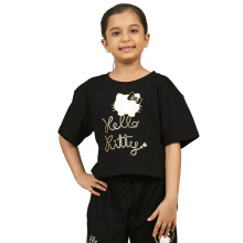 Kidsville Hello Kitty Girls Printed T-Shirt Black