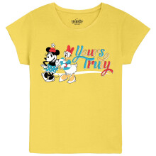 Kidsville Mickey & Friends Geprinte Regular Fit Gele Katoenen Meisjes T-Shirt