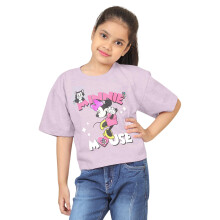 Kidsville Officiële Mickey & Friends Boxy Fit Crop T-shirt Voor Meisjes Paars