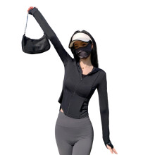 Foldable Portable Sun Shirt With Sun Protection-Hooded black L