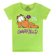 Kidsville Garfield Gedrukt Regular Fit Groene Katoenen Meisjes T-Shirt