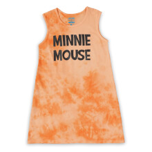 Vestido Laranja de Algodão Regular Fit Mickey & Amigos para Meninas