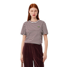 Lockere Passform Gestreiftes Baumwoll-T-Shirt
