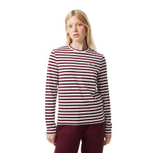 Lacoste Dames Gestreepte Jersey Katoenen T-Shirt (Tf9207Nki)