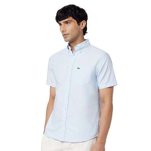 Lacoste Lacoste Regular Fit Kurzarm-Oxfordhemd Blau