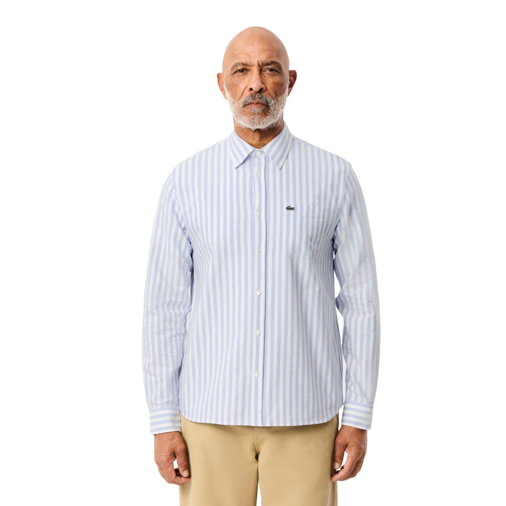 New Lacoste Men's Regular Fit Striped Oxford Shirt