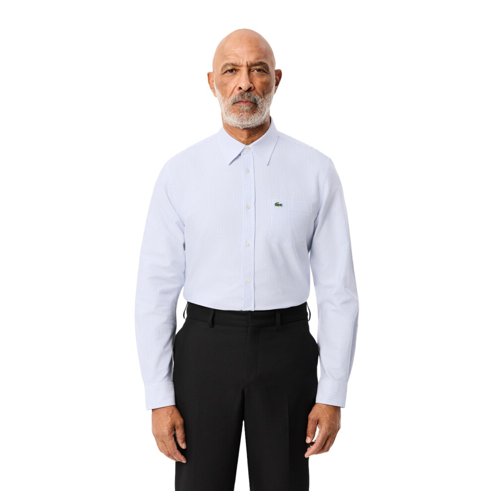 New Lacoste Men's Regular Fit Striped Oxford Shirt