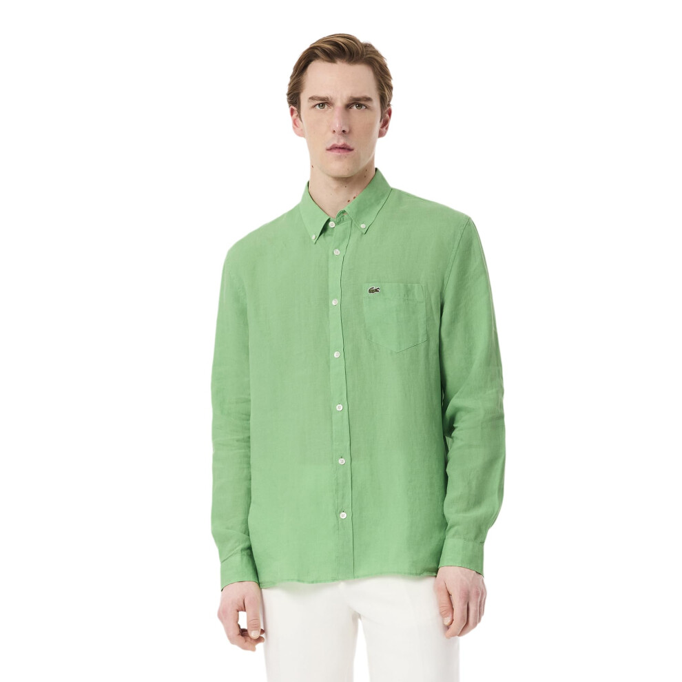 New Lacoste Men's Regular Fit Linen Shirt
