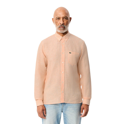 Lacoste Lacoste Regular Fit Gestreiftes Leinenhemd