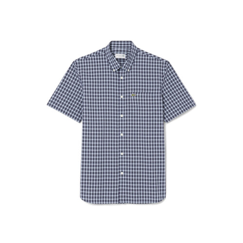 Lacoste Lacoste Kurzarm Hemd mit Knopfkragen und Karomuster