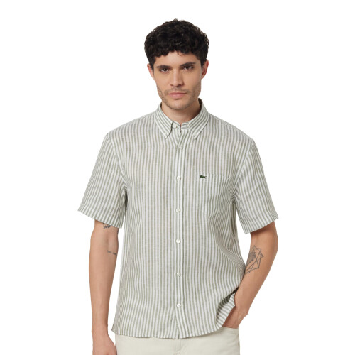 Lacoste Lacoste Regular Fit Kurzarm Leinenhemd