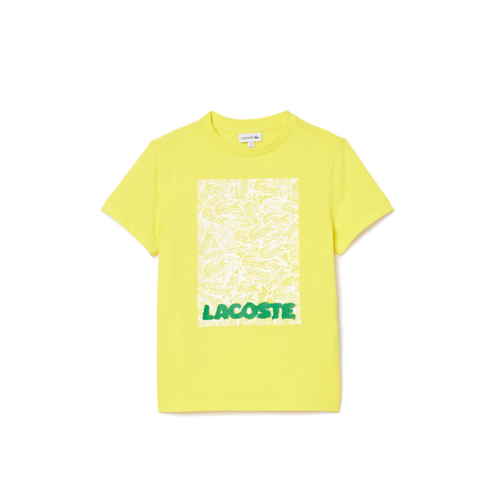 New Lacoste Boys Print Cotton T-Shirt