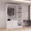 MN Furniture Gloss Hinged Wardrobe Mirror & Drawers White 120cm 4