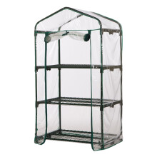 PVC Greenhouse Cover 3 Tier Mini Greenhouse with Zipper, Weatherproof Clear Plant Protection