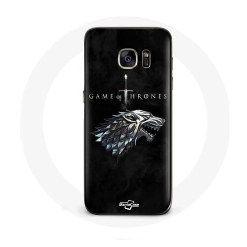 Game of Thrones Coque - Game of Thrones - Samsung Galaxy S7 Edge - Logo della casa Stark - Rigida - Nera